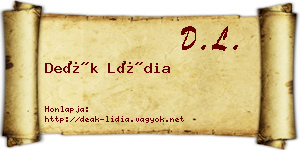 Deák Lídia névjegykártya
